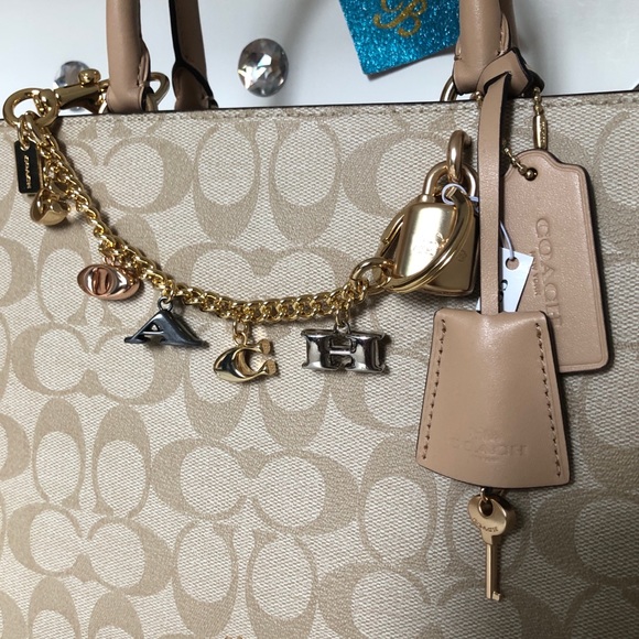 COACH💎SNAKESKIN ZOE SATCHEL + KEYCHAIN BAG CHARM - Picture 3 of 8